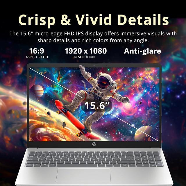 Alt view image 4 of 7 - HP 15.6" FHD IPS Laptop, Intel i5-1235U, 32GB RAM, 1.16TB Storage(1TB SSD + 160GB Docking Station Set), Intel Iris Xe Graphics, Numeric Keypad, Webcam, Wi-Fi 6, Windows 11, Silver