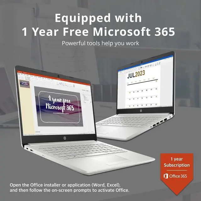 Alt view image 4 of 7 - HP Stream 14" HD Lightweight Laptop, Intel Celeron N4120, 16GB RAM, 224GB Storage(64GB eMMC + 160GB Docking Station), Intel UHD Graphics, HD Webcam, 1 Year Office 365, WiFi, Bluetooth, Win 11s, Silver