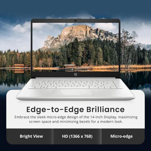 Alt view image 4 of 6 - HP Flagship 14" Laptop with 1 Year Office 365 | 8GB RAM | 1.28TB Storage(128GB EMMC & 160GB Docking Station & 1TB Cloud Storage) | Intel 4-Core Processor| Webcam | Silver | Windows 11