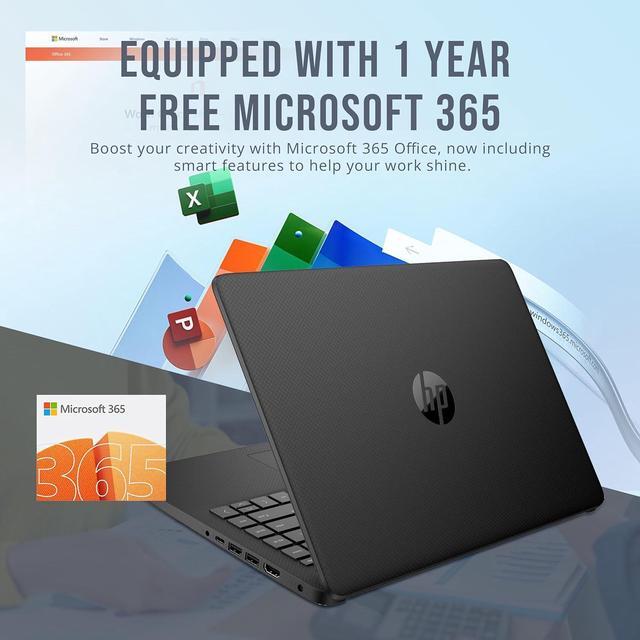 Alt view image 5 of 7 - HP Stream 14" HD BrightView Laptop, Intel Celeron N4120, 8GB RAM, 416GB Storage (128GB eMMC + 288GB Docking Station Set), Intel UHD Graphics, 720p Camera, Wi-Fi, 1 Year Office 365, Win 11 S, Black