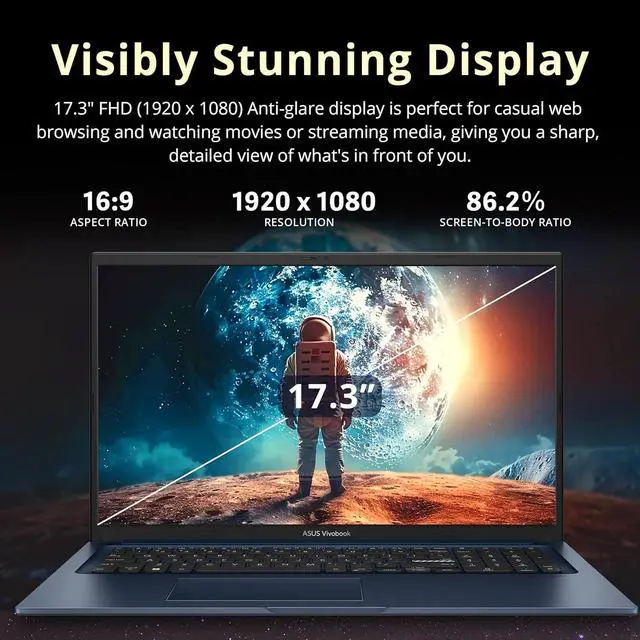 Alt view image 5 of 7 - ASUS Vivobook 17.3" FHD Laptop, Intel i3-1215U, 40GB RAM, 1.16TB Storage(1TB SSD+160GB Docking Station Set), Intel UHD Graphics, Numeric Keypad, 720p HD Camera, Wi-Fi 6E, Windows 11 Pro, Quiet Blue