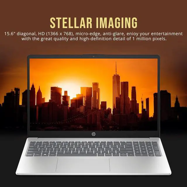Alt view image 4 of 7 - HP 15.6" HD Laptop, Intel Pentium N200, 8GB DDR4 RAM, 288GB Storage (128GB SSD+160GB Docking Station Set), Intel UHD Graphics, Full Size Keyboard, 720p Camera, 1 Year Office 365, Win 11, Silver