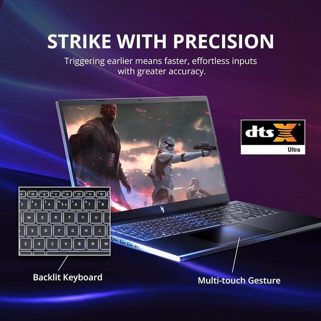 Alt view image 6 of 7 - acer Nitro 15.6" FHD IPS 144Hz Gaming Laptop, Intel i7-13620H, 64GB DDR5, 2TB SSD, NVIDIA GeForce RTX 4060, Keyboard Backlight, Wi-Fi 6, HD Webcam, Windows 11 Home, Black, 256GB Docking Station Set