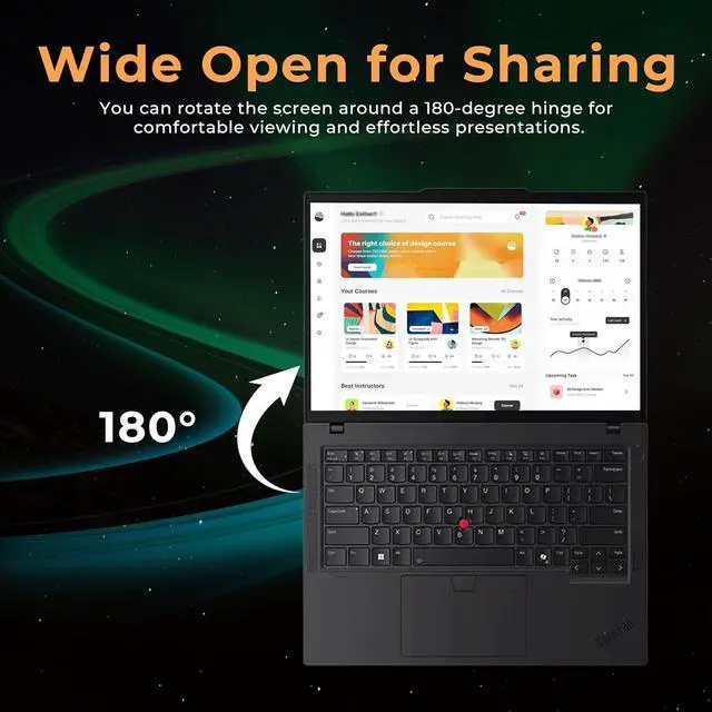 Alt view image 6 of 7 - Lenovo ThinkPad T14 G5 14" WUXGA Laptop, Intel Ultra 5 125U, 64GB DDR5, 2.28TB Storage(2TB SSD+288GB Docking Station Set), Intel Graphics, Backlit Keyboard, Fingerprint Reader, Win 11 Pro, Black