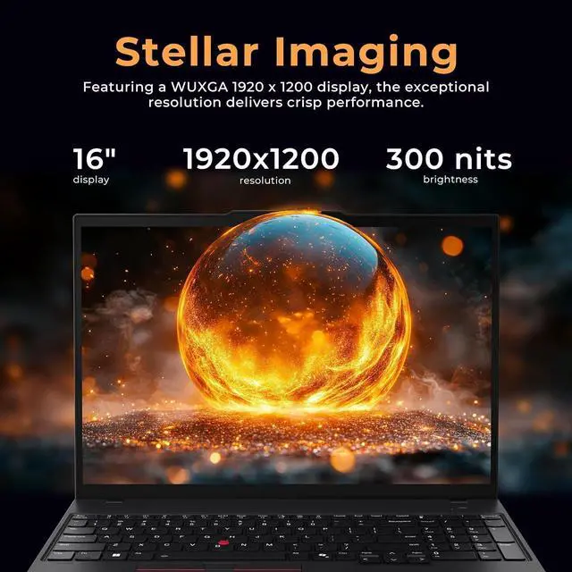Alt view image 4 of 7 - Lenovo ThinkPad T16 G3 16" WUXGA Laptop, Intel Ultra 5 125U, 32GB DDR5, 1.28TB Storage(1TB SSD+288GB Docking Station Set), Backlit Keyboard, Fingerprint Reader, Wi-Fi 6, Windows 11 Pro, Black