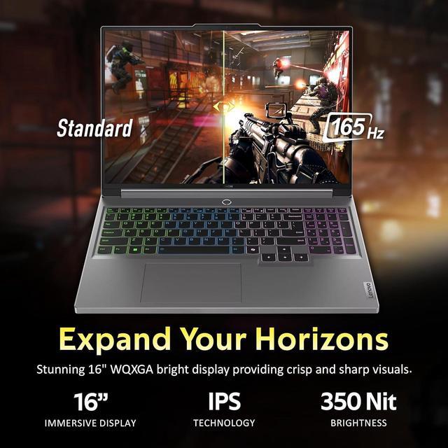Alt view image 4 of 7 - Lenovo Legion 5 16" WQXGA 165Hz Gaming Laptop, Intel i9-14900HX, 64GB DDR5, 2TB SSD, NVIDIA GeForce RTX 4070 8GB GDDR6, RGB Backlit Keyboard, Wi-Fi 6E, Windows 11 Pro, Gray, 256GB Docking Station Set