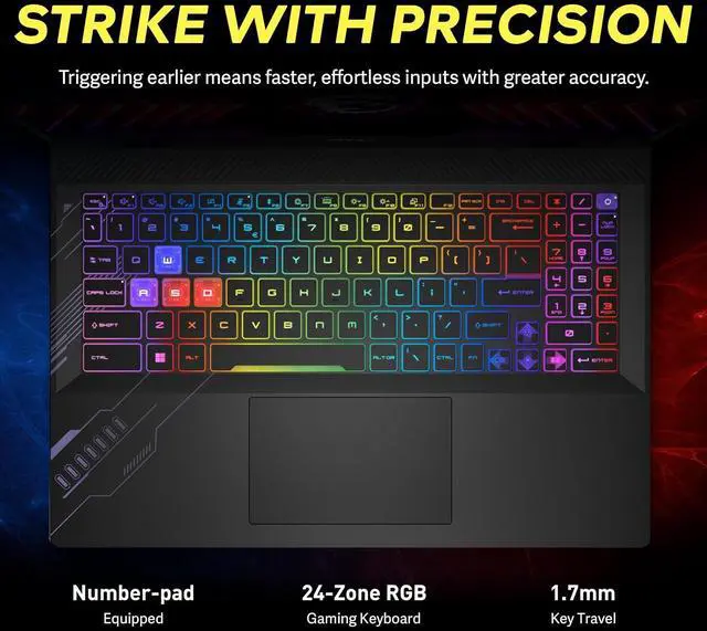 Alt view image 5 of 7 - MSI Crosshair 16" 144Hz FHD+ Gaming Laptop, Intel i7-14650HX, 32GB DDR5, 2TB SSD, NVIDIA GeForce RTX 4070, 24-Zone RGB Backlit Keyboard, Wi-Fi 6E, Win 11 Pro, Gray, 256GB Docking Station Set