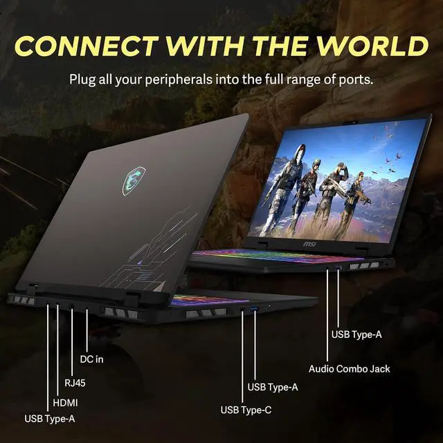 Alt view image 7 of 7 - MSI Crosshair 16" 144Hz FHD+ Gaming Laptop, Intel i7-14650HX, 32GB DDR5, 2TB SSD, NVIDIA GeForce RTX 4070, 24-Zone RGB Backlit Keyboard, Wi-Fi 6E, Win 11 Pro, Gray, 256GB Docking Station Set