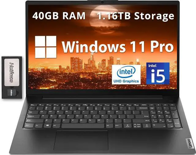 Main image of Lenovo V15 Gen 4 15.6" FHD Anti-Glare Laptop, Intel i5-13420H, 40GB DDR4 RAM, 1.16TB Storage (1TB SSD+160GB Docking Station Set), Intel UHD Graphics, Number Pad, Webcam, Windows 11 Pro, Black