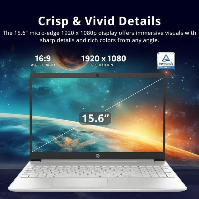 Alt view image 4 of 7 - HP 15.6" FHD Anti-Glare Laptop, Intel i3-1215U, 32GB DDR4 RAM, 1.16TB Storage(1TB SSD + 160GB Docking Station Set), Intel UHD Graphics, Full Size Keyboard, Webcam, Windows 11, Silver