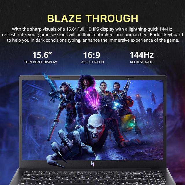 Alt view image 4 of 7 - acer Nitro V 15 15.6" FHD IPS 144Hz Gaming Laptop, Intel i9-13900H, 32GB DDR5, 1TB SSD, NVIDIA GeForce RTX 4060, Backlit Keyboard, Wi-Fi 6, Webcam, Win 11, Black, 256GB Docking Station Set