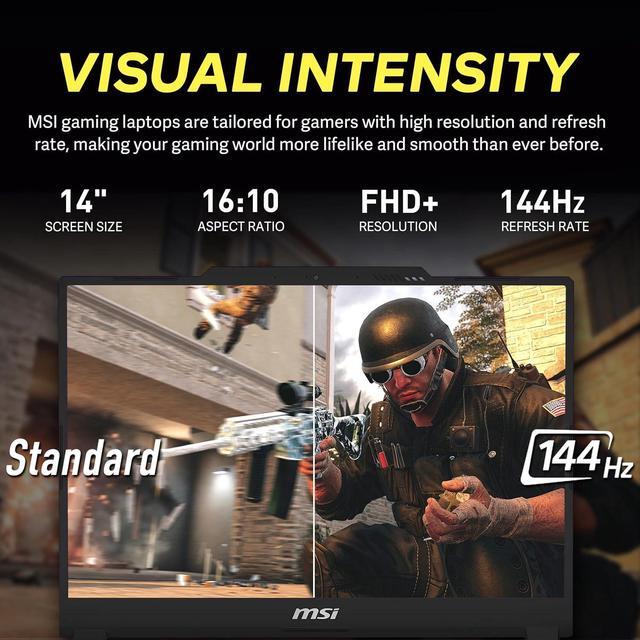 Alt view image 4 of 7 - MSI Cyborg 14 Gaming Laptop, 14" 144Hz IPS FHD+ Display, Intel i7-13620H, 16GB DDR5, 512GB SSD, NVIDIA GeForce RTX 4060 8G GDDR6, Backlit Keyboard, Wi-Fi6, Win 11 Pro, Black, 256GB Docking Station Set