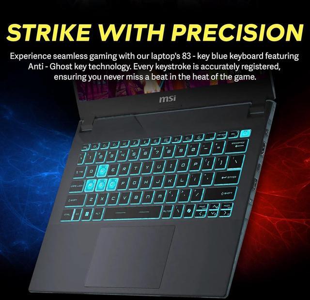 Alt view image 5 of 7 - MSI Cyborg 14 Gaming Laptop, 14" 144Hz IPS FHD+ Display, Intel i7-13620H, 16GB DDR5, 512GB SSD, NVIDIA GeForce RTX 4060 8G GDDR6, Backlit Keyboard, Wi-Fi6, Win 11 Pro, Black, 256GB Docking Station Set