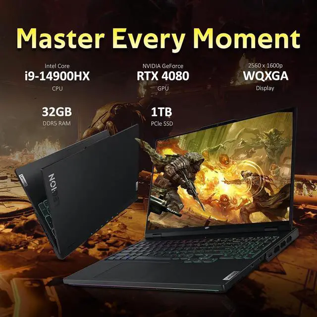 Alt view image 3 of 6 - Lenovo Legion Pro 7 16" WQXGA 240Hz Gaming Laptop, Intel i9-14900HX, 32GB DDR5, 1TB PCle SSD, GeForce RTX 4080, RGB Backlit Keyboard, FHD Camera, Wi-Fi 6E, Win 11, Black, 256GB Docking Station Set