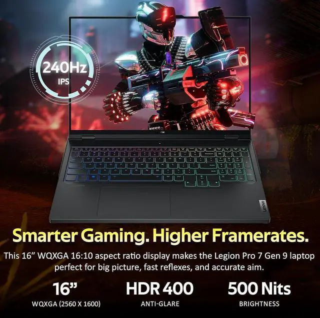 Alt view image 4 of 6 - Lenovo Legion Pro 7 16" WQXGA 240Hz Gaming Laptop, Intel i9-14900HX, 32GB DDR5, 1TB PCle SSD, GeForce RTX 4080, RGB Backlit Keyboard, FHD Camera, Wi-Fi 6E, Win 11, Black, 256GB Docking Station Set
