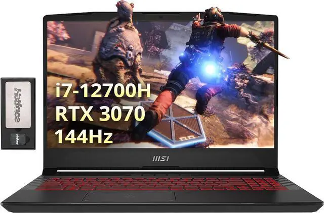 Main image of MSI Pulse GL66 15.6" FHD 144Hz Gaming Laptop, Intel i7-12700H, 64GB RAM, 2TB PCIe SSD, NVIDIA GeForce RTX 3070, RGB Keyboard, 720p HD Webcam, Wi-Fi 6, Win 11 Home, Black, 128GB Docking Station Set