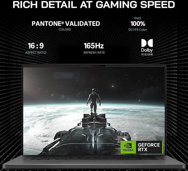 Alt view image 4 of 7 - ASUS ROG Zephyrus G16 16" FHD 165Hz Gaming Laptop, Intel Core i7 13620H, NVIDIA GeForce RTX 4070 8GB GDDR6, 48GB RAM, 2TB SSD, Backlit Keyboard, Win 11 Pro, Gray, 256GB Docking Station Set