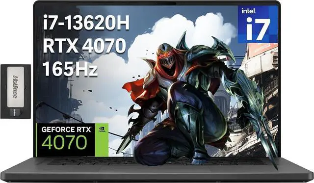 Main image of ASUS ROG Zephyrus G16 16" FHD 165Hz Gaming Laptop, Intel Core i7 13620H, NVIDIA GeForce RTX 4070 8GB GDDR6, 48GB RAM, 2TB SSD, Backlit Keyboard, Win 11 Pro, Gray, 256GB Docking Station Set