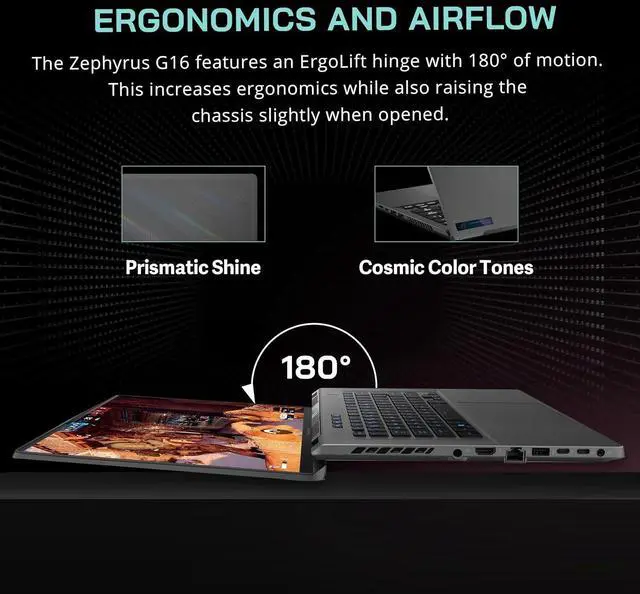 Alt view image 6 of 7 - ASUS ROG Zephyrus G16 16" FHD 165Hz Gaming Laptop, Intel Core i7 13620H, NVIDIA GeForce RTX 4070 8GB GDDR6, 48GB RAM, 2TB SSD, Backlit Keyboard, Win 11 Pro, Gray, 256GB Docking Station Set