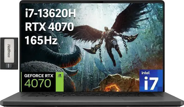 Main image of ASUS ROG Zephyrus G16 16" FHD 165Hz Gaming Laptop, Intel Core i7 13620H, NVIDIA GeForce RTX 4070 8GB GDDR6, 48GB RAM, 4TB SSD, Backlit Keyboard, Windows 11, Gray, 256GB Docking Station Set