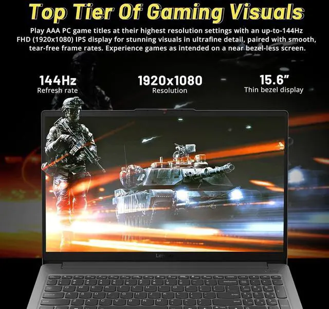 Alt view image 4 of 7 - Lenovo LOQ 15.6" 144Hz FHD Gaming Laptop, Intel Core i5-12450HX, NVIDIA GeForce RTX 2050 4GB GDDR6, 16GB DDR5, 1TB PCIe SSD, Wi-Fi 6, HD 720p Camera, Win 11 Pro, Gray, 256GB Docking Station Set