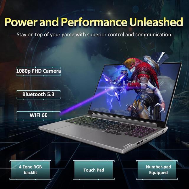 Alt view image 6 of 7 - Lenovo Legion 5 16" WQXGA 165Hz Gaming Laptop, Intel i7-14650HX, 64GB DDR5, 4TB PCIe SSD, GeForce RTX 4070, RGB Backlit Keyboard, FHD Camera, Wi-Fi 6E, Windows 11 Pro, Gray, 256GB Docking Station Set