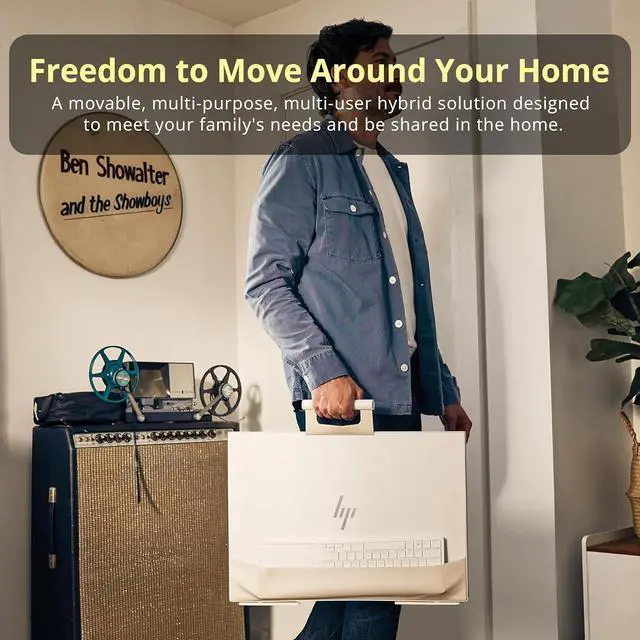 Alt view image 6 of 7 - HP Envy Move All-in-One Desktop, 23.8" QHD Touchscreen Display, Intel i5-1335U, 8GB LPDDR5, 2.28TB Storage(2TB SSD + 288GB Docking Station Set), Intel UHD Graphics, Webcam, Wi-Fi 6, Win 11 Pro, White