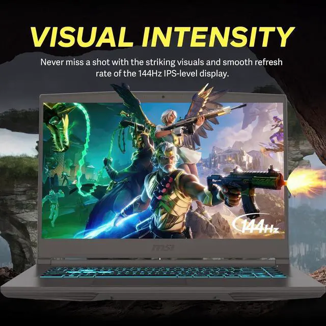 Alt view image 4 of 7 - MSI Thin 15 15.6" 144Hz FHD Display Gaming Laptop, 64GB RAM, 4TB PCIe SSD, Intel i5-12450H, NVIDIA GeForce RTX 2050 GDDR6, Backlit Keyboard, WIFI 6, Black, Win 11 Home, 256GB Docking Station Set