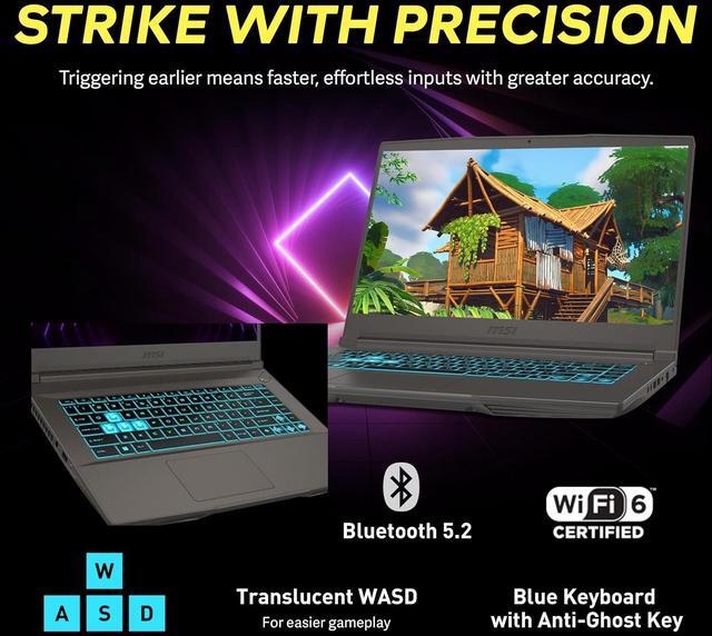 Alt view image 5 of 7 - MSI Thin 15 15.6" 144Hz FHD Display Gaming Laptop, 64GB RAM, 4TB PCIe SSD, Intel i5-12450H, NVIDIA GeForce RTX 2050 GDDR6, Backlit Keyboard, WIFI 6, Black, Win 11 Home, 256GB Docking Station Set