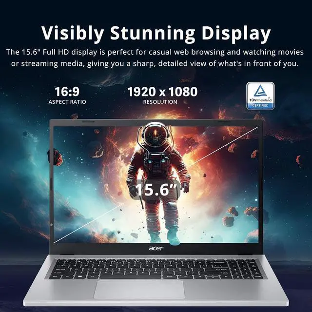 Alt view image 4 of 7 - acer Aspire 3 Laptop, 15.6" FHD Display, AMD Ryzen 7 7730U, 16GB RAM, 672GB Storage (512GB SSD+160GB Docking Station Set), AMD Radeon Graphics, Backlit Keyboard, Num Pad, Wi-Fi 6, Win 11 Pro, Silver