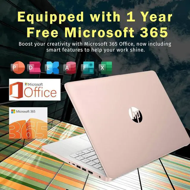 Alt view image 6 of 7 - HP Stream 14" HD Anti-Glare Laptop, Intel Processor N150, 16GB RAM, 288GB Storage (128GB SSD+160GB Docking Station Set),1 Year Office 365, Webcam, Wi-Fi 6, Long Battery Life, Copilot, Win 11 S, Gold