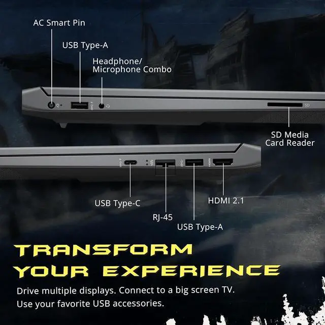Alt view image 7 of 7 - HP Victus 15.6" 144Hz FHD Gaming Laptop, Intel i5-13420H, 16GB RAM, 512GB PCIe SSD, NVIDIA GeForce RTX 4050, Backlit Keyboard, Windows 11 Pro, Mica Silver, 1TB Docking Station Set