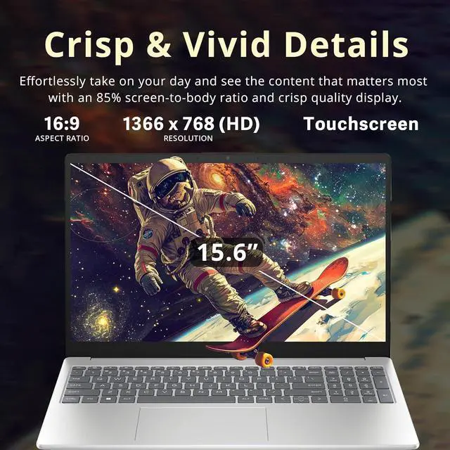 Alt view image 4 of 7 - HP 15.6" HD Touchscreen Laptop, Intel i3-1315U, 16GB RAM, 1.16TB Storage(1TB SSD + 160GB Docking Station Set), Intel UHD Graphics, Full Size Keyboard, HD Camera, Wi-Fi 6, Windows 11, Silver
