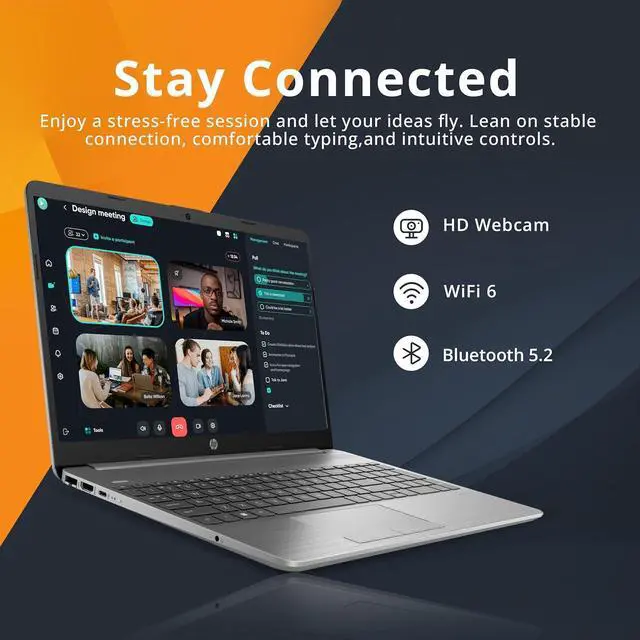 Alt view image 4 of 7 - HP 250 G9 15.6" FHD Display Business Laptop, Intel Celeron N4500,16GB RAM,672GB Storage(512GB SSD + 160GB Docking Station Set),Intel UHD Graphics, Wi-Fi 6, Webcam, Windows 11 Pro, Silver