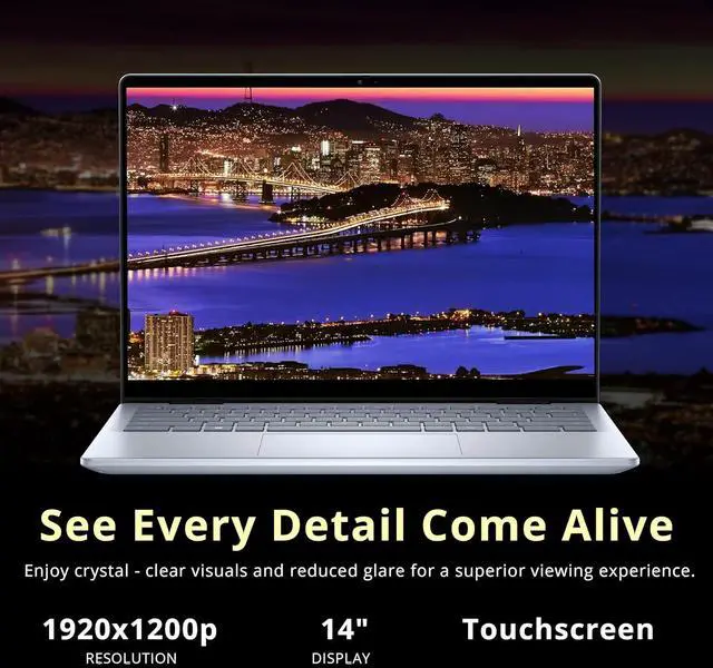 Alt view image 5 of 7 - Dell Inspiron 14 2-in-1 Laptop, 14" WUXGA Touch Display, Intel 7 150U, 16GB DDR5, 1.28TB Storage(1TB SSD+288GB Docking Station Set), Backlit Keyboard, Fingerprint Reader, Wi-Fi 6E, Win 11 Pro, Blue