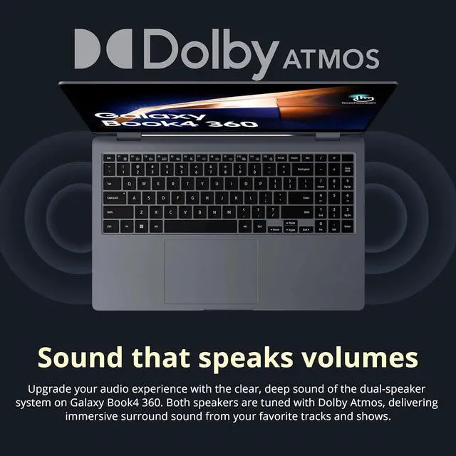 Alt view image 7 of 7 - Samsung Galaxy Book4 2-in-1 15.6" FHD AMOLED Touch Laptop, Intel 7 150U, 16GB LPDDR5, 2TB Storage (1TB SSD+1TB Docking Station Set), Backlit Keyboard, Fingerprint, Wi-Fi 6E, Windows 11 Pro, Gray