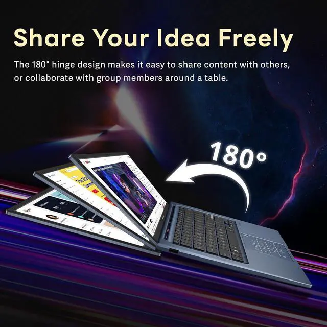 Alt view image 5 of 7 - ASUS Vivobook 14 14" FHD Laptop, Intel Core i3 1315U, 16GB RAM, 2TB Storage(1TB SSD+1TB Docking Station Set), Intel UHD Graphics, 720p Camera, Windows 11 Pro, Quiet Blue