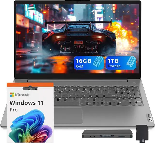 Main image of Lenovo V15 G4 IRU 15.6" FHD Business Laptop, Intel Core i7-13620H, Intel UHD Graphics, 16GB RAM, 1TB Storage(512GB SSD+512GB Docking Station Set), Wi-Fi 6, Windows 11 Pro, Gray