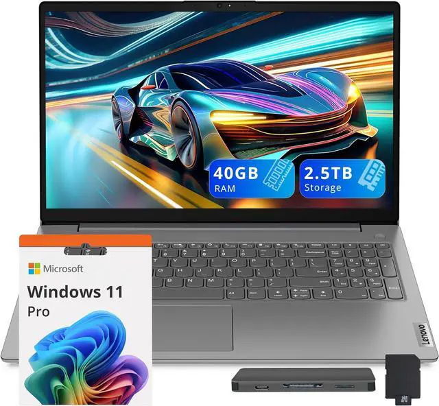 Main image of Lenovo V15 G4 IRU 15.6" FHD Business Laptop, Intel Core i7-13620H, 40GB RAM, 2.5TB Storage(2TB SSD+512GB Docking Station Set), Intel UHD Graphics, Wi-Fi 6, Windows 11 Pro, Gray