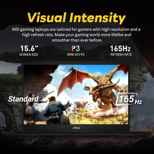 Alt view image 4 of 7 - msi Katana 15.6" QHD 165Hz Gaming Laptop, Intel i7-14650HX, GeForce RTX 5070 8GB GDDR7, 16GB DDR5, 1TB SSD, 4-Zone RGB Backlit Keyboard, Cooler Boost 5, Win 11, Black, 512GB Docking Station Set