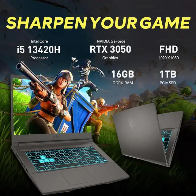 Alt view image 3 of 7 - msi Thin 15.6" 144Hz FHD IPS Display Gaming Laptop, Intel Core i5-13420H, 16GB RAM, 1TB SSD, NVIDIA GeForce RTX 3050, Backlit Keyboard, Wi-Fi 6, Win 11 Home, Gray, 512GB Docking Station Set