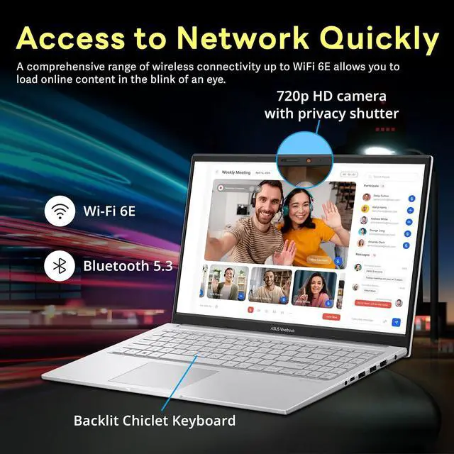 Alt view image 5 of 7 - ASUS Vivobook 15.6" FHD Touchscreen Laptop, Intel i7-1355U, 24GB RAM, 2TB Storage (1TB SSD+1TB Docking Station Set), Intel Iris Xe Graphics, Backlit Keyboard, Win 11 Pro, Silver