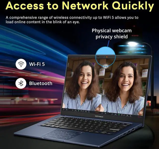 Alt view image 6 of 7 - ASUS Vivobook 14" FHD Business Laptop, Intel i5-1334U, 16GB RAM, 640GB Storage (512GB SSD+128GB Docking Station Set), Intel UHD Graphics, Num Pad, Copilot, Wi-Fi 5, Win 11 Pro, Quiet Blue