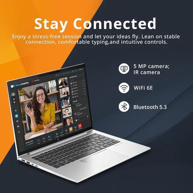 Alt view image 5 of 7 - HP EliteBook 845 G11 14" WUXGA IPS Touchscreen Laptop, AMD Ryzen 7 8840U, 64GB RAM, 3TB Storage (2TB SSD+1TB Docking Station Set), Backlit Keyboard, Fingerprint, Win 11 Pro, Silver