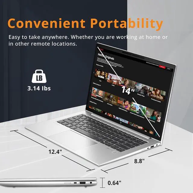 Alt view image 6 of 7 - HP EliteBook 845 G11 14" WUXGA IPS Touchscreen Laptop, AMD Ryzen 7 8840U, 64GB RAM, 3TB Storage (2TB SSD+1TB Docking Station Set), Backlit Keyboard, Fingerprint, Win 11 Pro, Silver