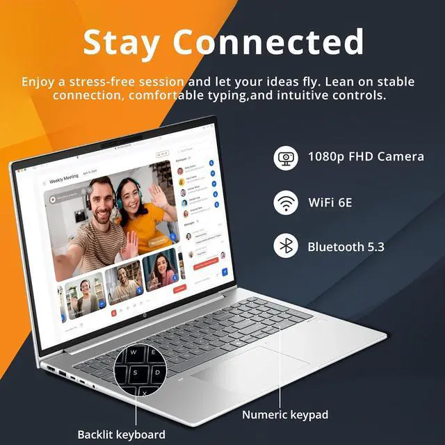 Alt view image 5 of 7 - HP ProBook 460 G11 16" WUXGA Business Laptop, Intel Ultra 5 125U, 16GB RAM, 672GB Storage (512GB SSD+160GB Docking Station Set), Backlit Keyboard, Fingerprint Reader, Win 11 Pro, Silver
