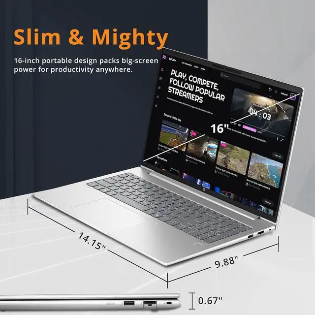 Alt view image 6 of 7 - HP ProBook 460 G11 16" WUXGA Business Laptop, Intel Ultra 5 125U, 16GB RAM, 672GB Storage (512GB SSD+160GB Docking Station Set), Backlit Keyboard, Fingerprint Reader, Win 11 Pro, Silver