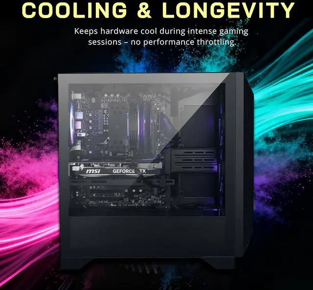 Alt view image 4 of 7 - MSI Aegis R2 Gaming Desktop, Intel i7-14700F 64GB DDR5 RAM, 4TB SSD, NVIDIA GeForce RTX 5060Ti 16GB GPU, RGB Cooling, Keyboard & Mouse, Win 11 Pro, 1TB Docking Station Set, Black