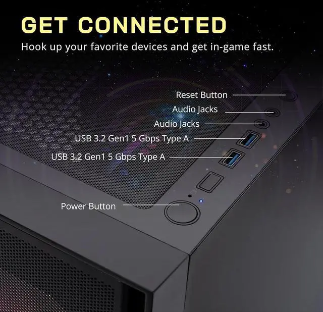 Alt view image 7 of 7 - Acer Nitro 60 Gaming Desktop, Intel i5-14400F 16GB DDR5 RAM, 2TB Storage (1TB SSD+1TB Docking Station Set), NVIDIA GeForce RTX 5060, 3 ARGB Cooling Fans, Wi-Fi 6, Win 11 Pro, Black