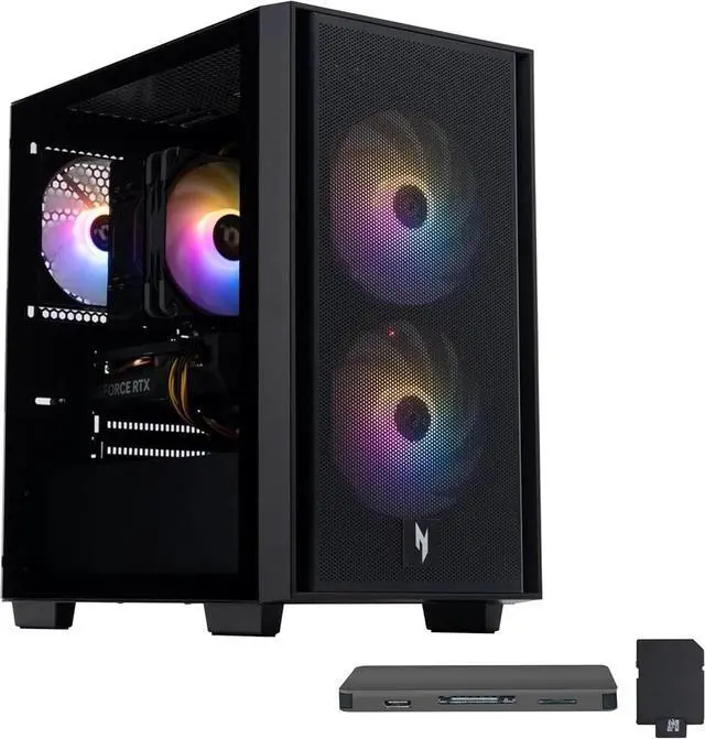 Main image of Acer Nitro 60 Gaming Desktop, Intel i5-14400F 16GB DDR5 RAM, 2TB Storage (1TB SSD+1TB Docking Station Set), NVIDIA GeForce RTX 5060, 3 ARGB Cooling Fans, Wi-Fi 6, Win 11 Pro, Black